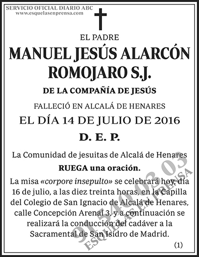 Manuel Jesús Alarcón Romojaro S.J.